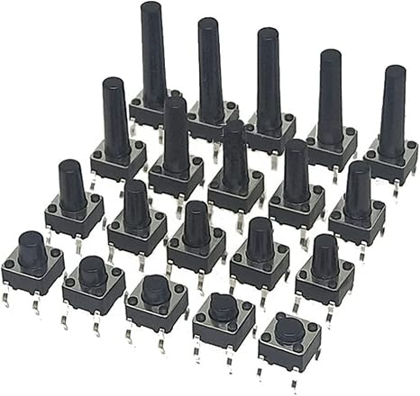 6x6x4.3MM/5MM-20mm Panel momentary Tactile 4PIN 12V Push Button Micro Switch 6 * 6 DIP Self-Reset 30pcs