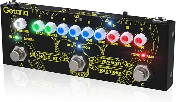 Multi Effect Pedal for Electric Guitar - Distortion Overdrive Looper Tuner Amp Modelling & IR Speaker Simulation With Built in USB Audio Interface
