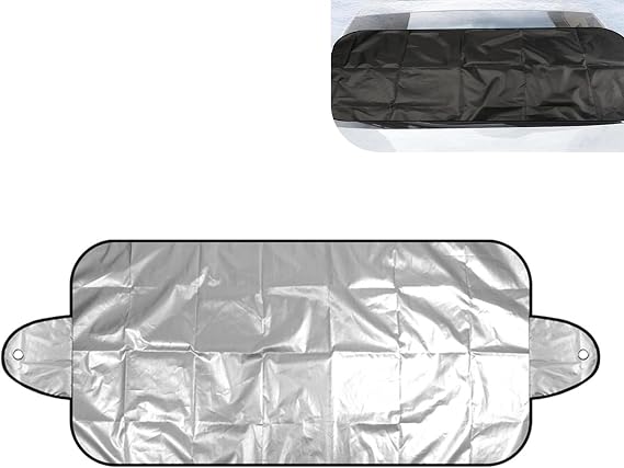Car Windshield Sunshade, Foldable Car Front Window Sunshade, Portable All-season Dual-sided Protector Universal for Most Vehicles, Automotive Exterior Accessories (Silver)