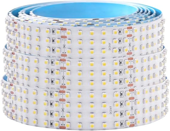 Quad Row LED Strip Lights - 24VDC 3528SMD 146LEDs/Ft High CRI 95 - Brightest Flexible LED Tape Lights - 1,170 Lumens/Ft - 2400 LEDs 16.4Ft Per Roll For photographic Lighting(White 6000K)