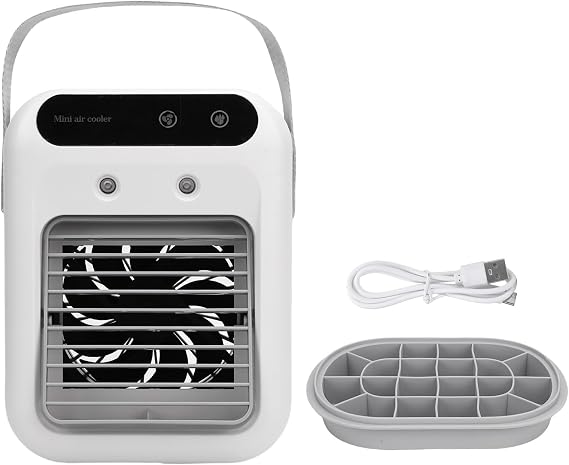 JTLB Portable Air Conditioner 25W 500ml 2 Speeds Adjustable Quiet USB Mini Air Cooler Desk Mist Fan for Office Bedroom