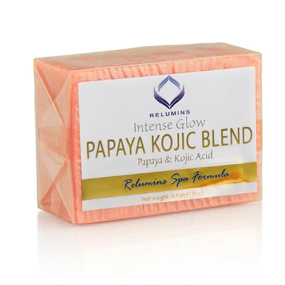 Relumins Advance Glow Formula Papaya Blend Soap Face & Body Cleansing Bar with Kojic Blend Daily Use Soap for Smooth & Refreshed Feel