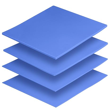 4 Pack Thermal Pad, 100 x 100 mm x [0.5 mm + 1 mm + 1.5 mm + 2 mm] Silicone Cooling Pad 6 W/m.K GPU Non Conductive Heat Resistance Extreme Odyssey Cover for Laptop Heatsink CPU GPU SSD IC LED Cooler