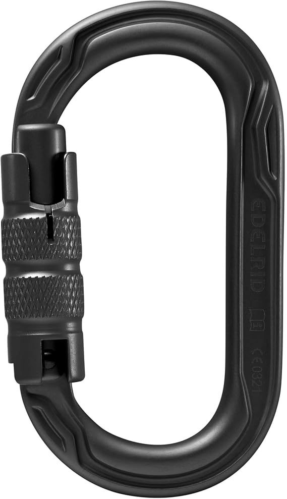 EDELRID Oval Power 2500 Locking Carabiner - Night Triple Lock