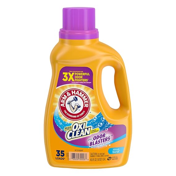 Arm & Hammer, Plus Oxiclean Odor Blasters Fresh Burst, 35 Loads Liquid Laundry Detergent, 45.5 Fl Oz