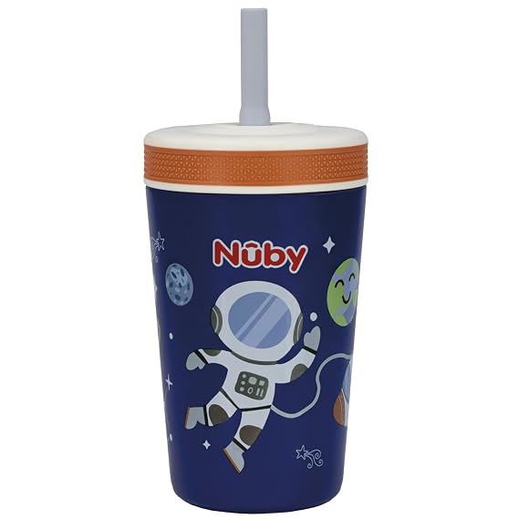 Nuby Thirsty Kids Flexstraw Stainless Steel Insulated Toddler Cup - 12 oz