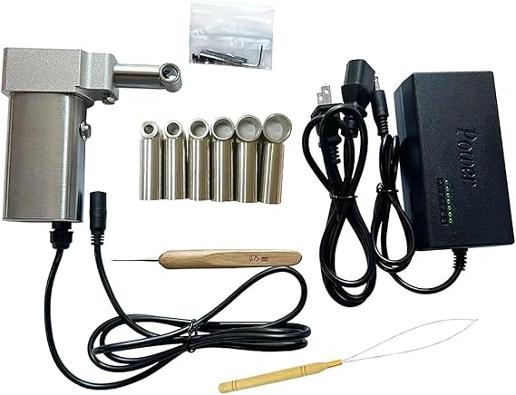 Electric Dreadlock Machine for Locs, Automatic Handheld Loc Machine for Dreadlocks with 6 Heads, Portable Fast DIY Crochet Tool Kit