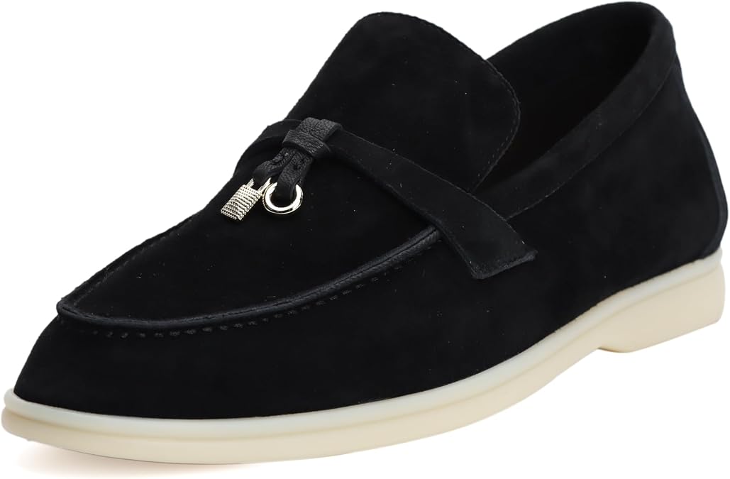 XOBZJH Men’s Quiet Luxury Suede Loafers – Lightweight Italian Style Slip-On Shoes for Summer Travel, Office & Smart Casual Wear