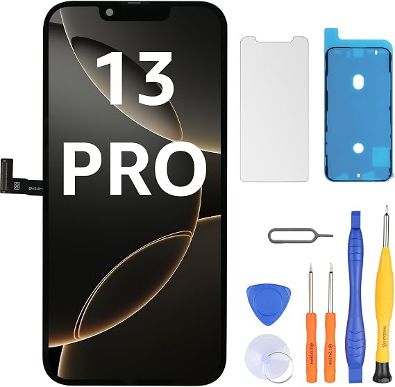 LL TRADER Screen Replacement for iPhone 13 pro 6.1" LCD Retina FHD Display COF Touch Screen Digitizer with Repair Tool Kits, Waterproof Tape, Screen Protector (Truetone programable) 2025 USA1