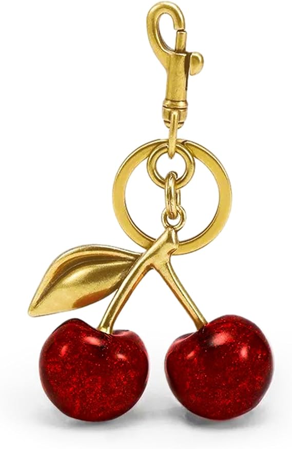 FASTFAIRY Keychain Cherry Bag Charms Purse: Key Chains Women Cute - Car keyrings leather handbags - Valentines Day Gifts