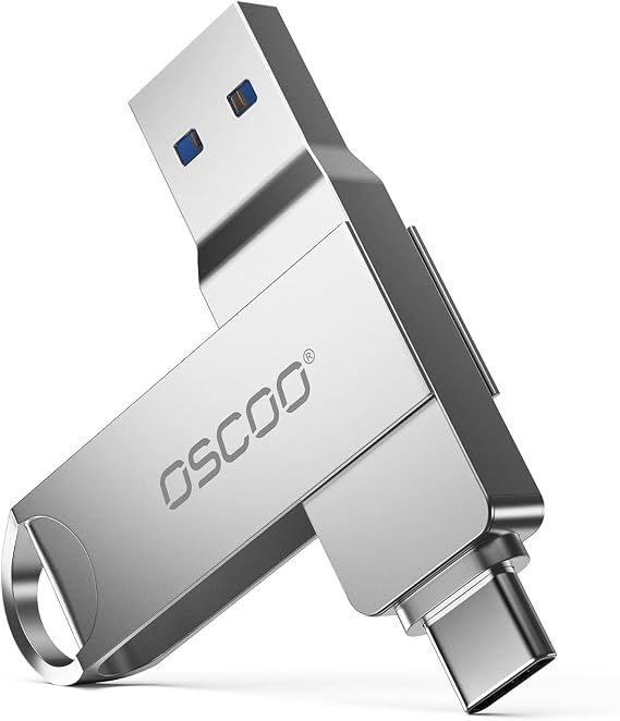 64GB USB Flash Drive, USB 3.1 Gen 1 Dual USB-C & USB-A Memory Stick, Portable Thumb Drive for iPhone 15/16/17, Mac, Android Phones, Tablets, Laptops, Mac, Windows - Photo & Video Backup