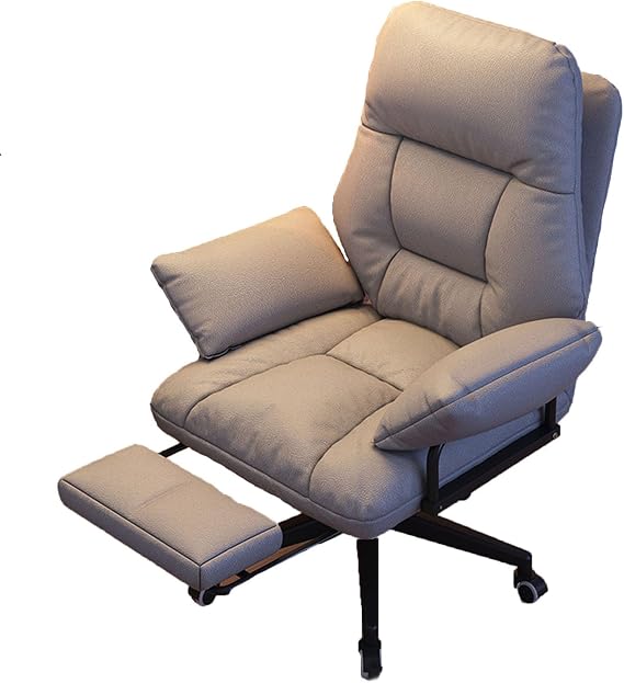 YFWOKSL Office Chair,Modern Office Chair with Footrest, Big and Tall Ergonomic Lazy Sofa for Bedroom, High Back Executive Office Chair with Foot Rest, Ergonomic Office Chair for Back Pain Relief