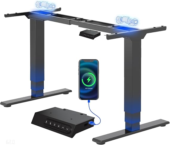 FLEXISPOT E6 MAX Standing Desk Frame with USB Dual Motors 3-Stage