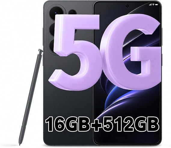 26 Ultra Unlocked Phones, Build in Pen,16GB+512GB Phone, Android 16 Smartphone, 6.9+120Hz HD Screen, 7000mAh Long Battery Life, Dual SIM, Face ID, GPS-Black