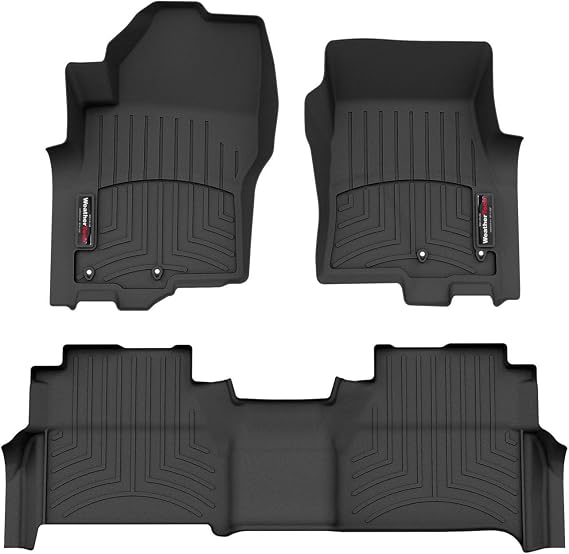 WeatherTech Custom Fit FloorLiners for Nissan Frontier, Frontier, Frontier - 1st & 2nd Row (441705-1-3), Black