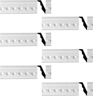 Renovators Supply Ornate Cornice White Urethane Golfini Design 6 Pieces Totaling 567 Length