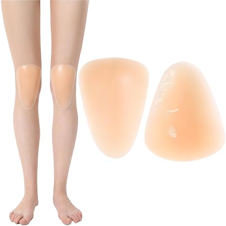 Silicone Knee Pads,Adhesive Knee Brace KneePad for Skiing Skating,Snowboarding,Ateboarding,Roller Skating,Rollerblading,Dancing,Unisex,Light Skin,M