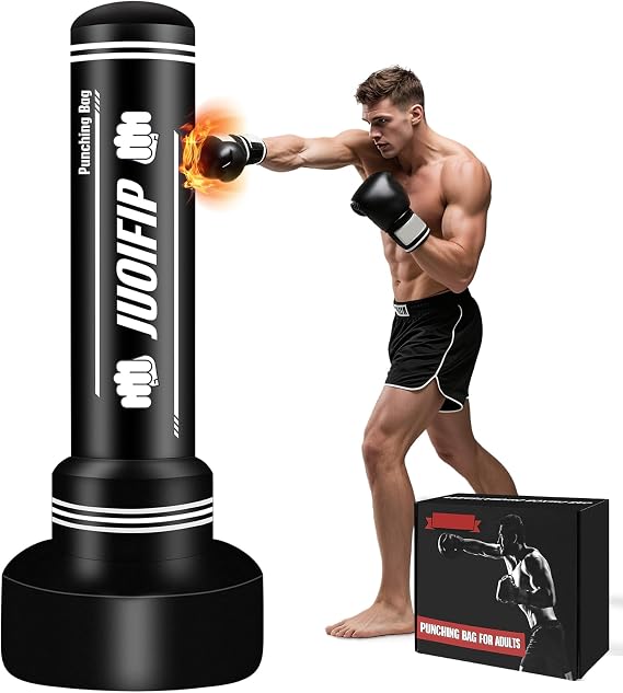 Punching Bag for Adults Teens, Standing Boxing Bag, Men Standing Kickboxing Bag, Suitable for MMA Dummy Karate Home Gym Training Equipment