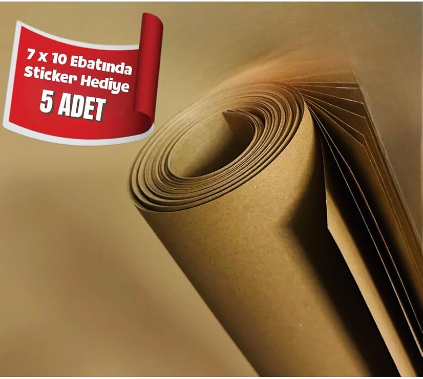 1. Kalite Kraft Kağıt Ambalaj – Hediye Çeyiz & Paketleme Kağıdı 100x150 cm 5’li Saman Kağıt