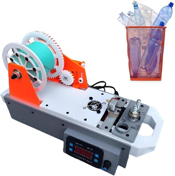 Desktop 3D Printer Extruder Filament Maker, Temperature(Up to 572℉) and Speed 500g-1000g/H, Pet Bottle Recycler,For Families/DIY Makers/Small Studios OrangeGray