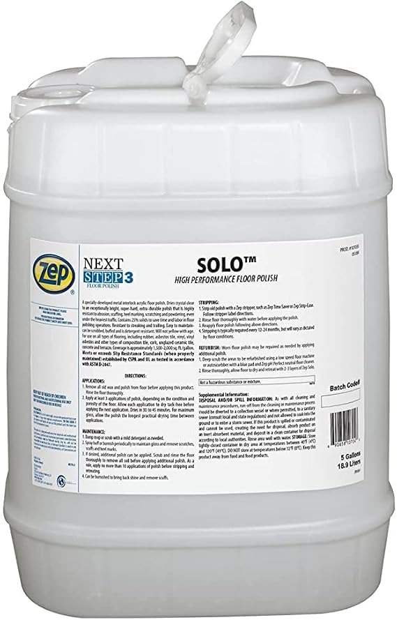 Zep Solo High Performance Floor Polish - 5 Gallon (1 Unit)