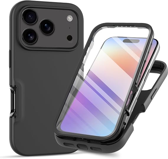 for iPhone 18 Pro Max / 17 Pro Max Case Screen Protector, Black