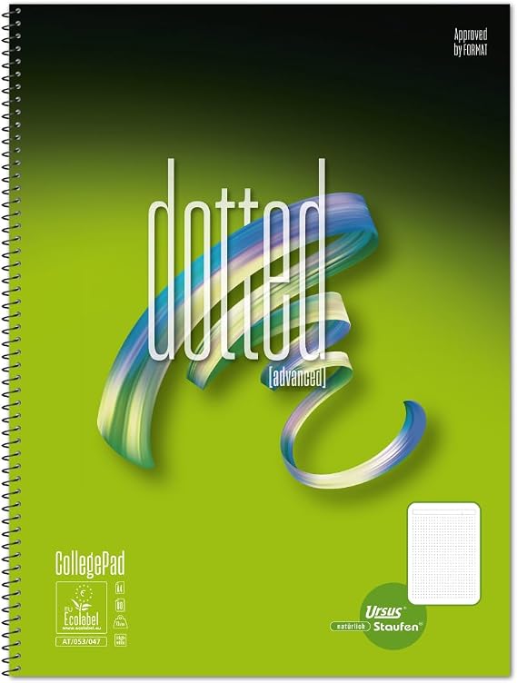 Staufen Advanced College Notepad 3 Pads of 80 Sheets DIN A4 LIN Dotted