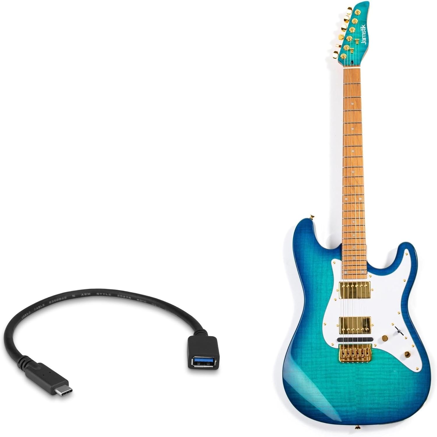 BoxWave Cable Compatible with Jamstik Deluxe MIDI Guitar - USB Expansion Adapter, Add USB Connected Hardware to Your Phone