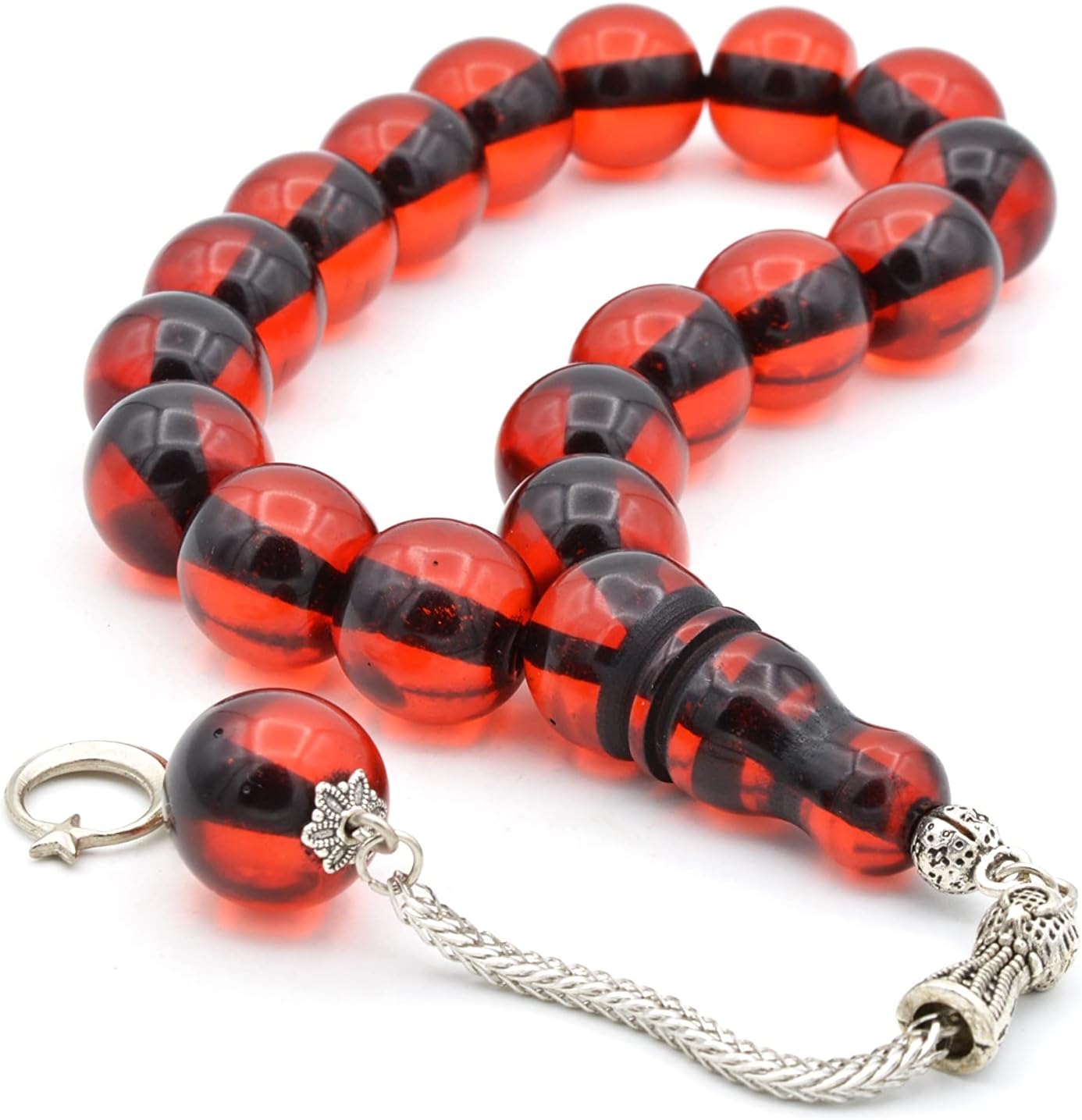 Fox Tail Whip Sphere Cut Red Squeeze Amber Efe Mascot Rosary 013