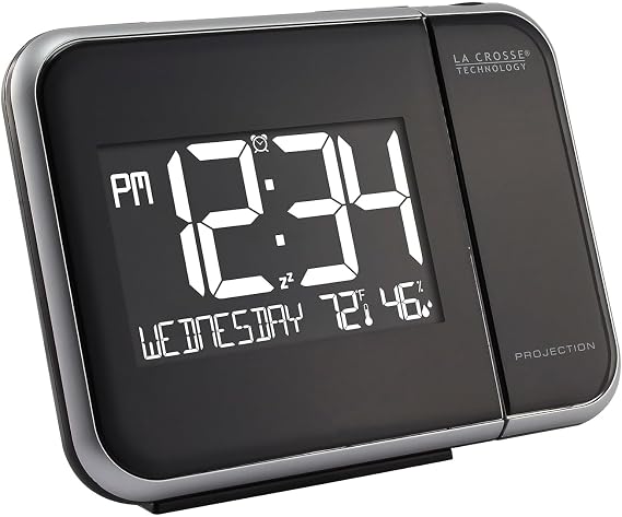 La Crosse Technology 616-1412 Projection Alarm Clock with Indoor Temperature