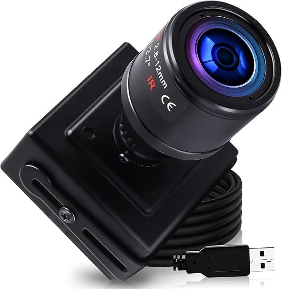 ELP USB Camera with Zoom Lens 2.8-12mm Manual Focus Webcam, 1.3MP Low Light
