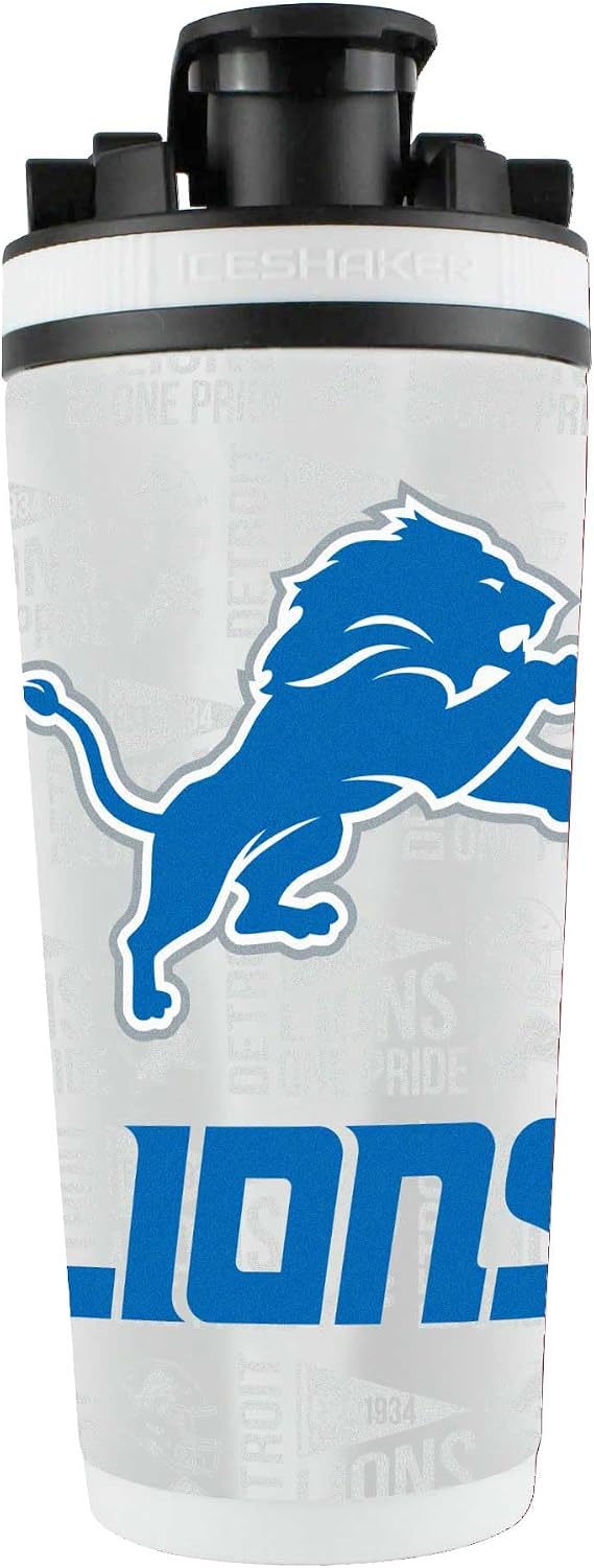 WinCraft Detroit Lions 26oz. 4D Stainless Steel Shaker Bottle