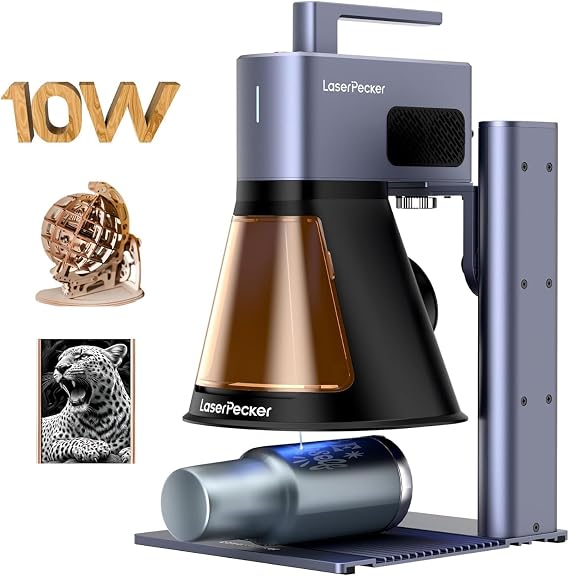 LaserPecker2 Laser Engraving Machine, Household Use, Small, Portable Laser Processing Machine, 0.05 mm 0.05 mm High Precision, 2K Fine Engraving, 11.6 ft 36,000 mm / Min, Fast Batch Processing