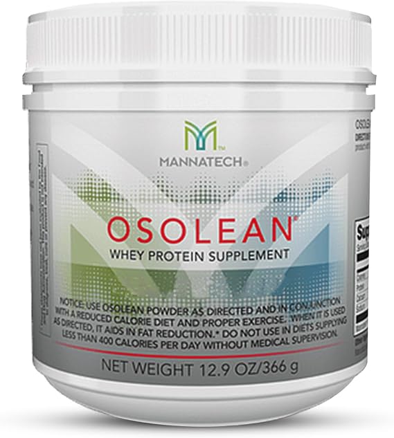 Mannatech - OsoLean - Protein Powder - 12.9 oz | Contains Protein, Fiber, Vitamins and Minerals, Easy-to-Mix Formula, Meal Replacement, Daily Nutrition Support