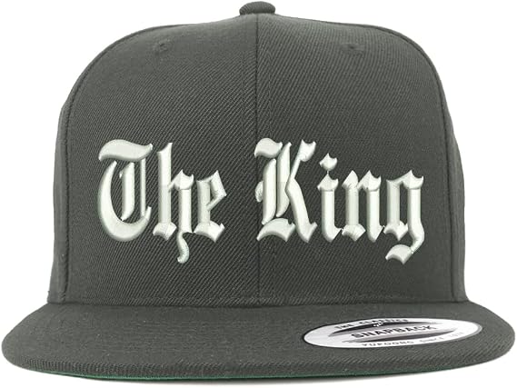 Trendy Apparel Shop The King Old English Embroidered Flatbill Snapback