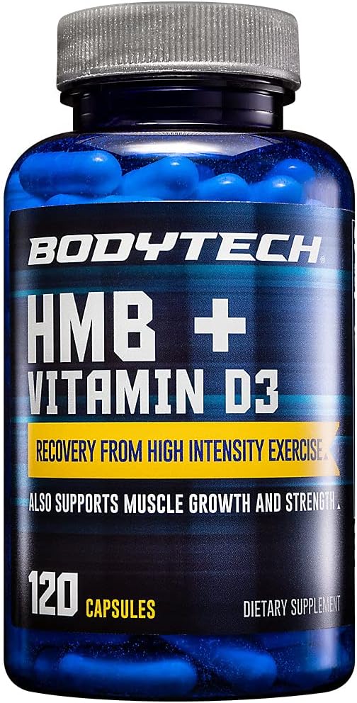 BodyTech HMB + Vitamin D3 - Supports Muscle Growth, Strength & Recovery (120 Vegetable Capsules)