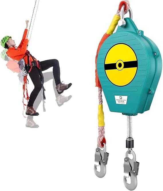 Self Retracting Lifeline, Fall Protection, Workplace Safety Equipment, Personal Fall Limiter with Self-Locking Hooks and Telescopic Steel, Load 150kg (Size : 3m)