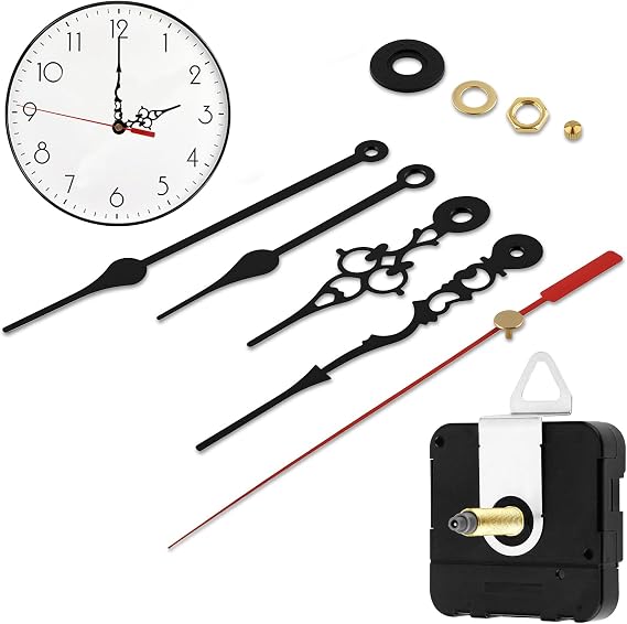 1.26 Inch Long Shaft Quartz Clock Movement Kit - Wall Clock Repair Kit Replacement Mechanism with Hour, Minute, Second Hands | Timepiece Repair Parts