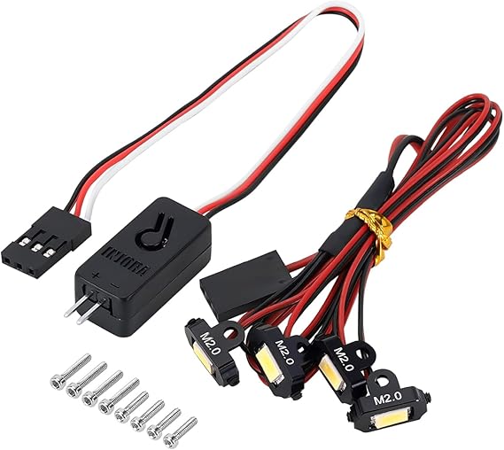INJORA M2.0 Rock Lights with Controller for 1/18 RC Crawler, 4 White Lights