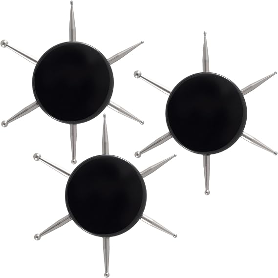 3 Pcs Nail Dotting Tool, 6-in-1 Metal Dotting Tool Nail Art, Black