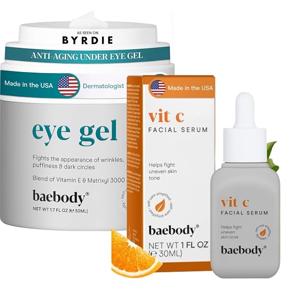 Baebody Eye Gel and Vitamin C Face Serum Beauty Bundle