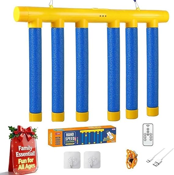 Reflex Drop Sticks Challenge Game Hand Eye Coordination Training Toy Reaction Time Training Catching Stick Game Seniors USB Rechargeable Falling Sticks Agility Equipment Party Toy