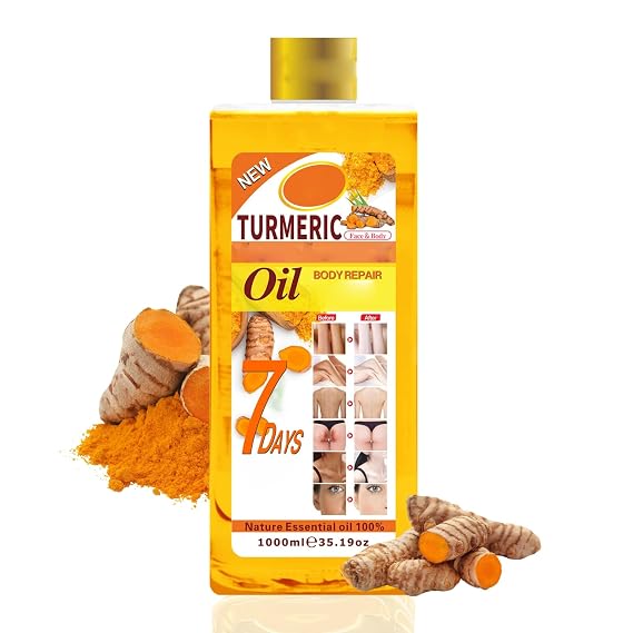 1000ml Turmeric Oil for Skin Brightening - Organic Turmeric Oil for Face - Soft 7 Body Oil, Moisturizing