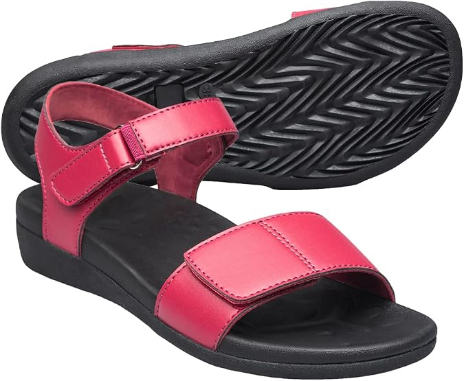 Women's Orthotic Sandals Strap Wedge Walking Sandals with Arch Support Plantar Fasciitis Sandals for Flat Feet
