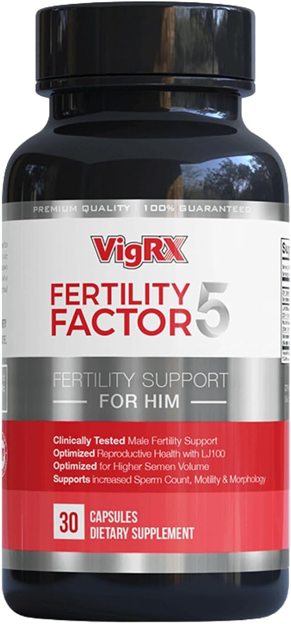 VigRX Fertility Factor 5 for Men - Male Reproductive Health Supplement with Tongkat Ali LJ100, Panax Ginseng, Zinc & Selenium - Supports Conception, Motility & Volume - 30 Capsules