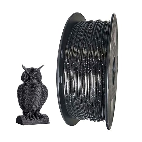 Marble PLA Filament 1.75mm 3D Printer Filament 1KG 2.2LBS Glittery Sparkle Shining PLA Material Glitter Black Sky Speckle Sparkly Galaxy Color