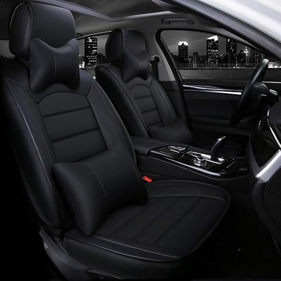 Car Seat Covers Full Set for Lexus for CT 200h Car Seat Protector Waterproof Leather Seat Cushion Interior Accessories Black Front Pair and Rear&Pillow