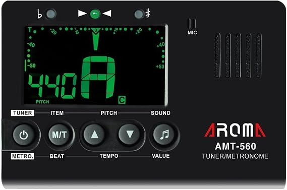 AMT-560 Electric Guitar Tuner AT-101 Mini Size Clip-on LCD Digital Guitar Piano Tuner Metronome Backlight Digital Metronome Tuner for Guitar Piano violao (AMT-560 Electric Guitar Tuner)