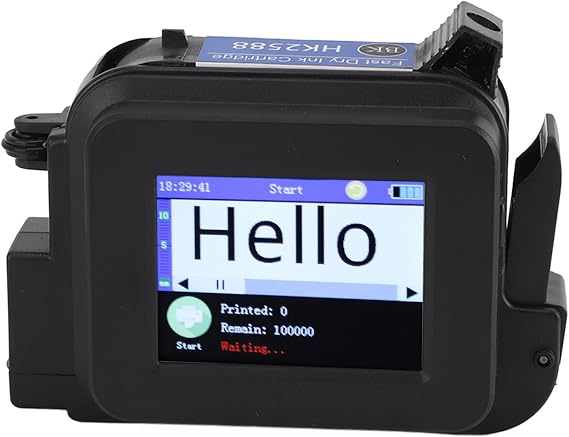 Handheld Inkjet Printer, Editable Mini Inkjet Coding Machine, 2 to 12.7mm or 2 to 25.4mm Printing Height, Marking Device with Fast Drying Ink, for Text Barcode