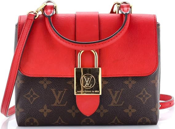 Pre-Loved Locky Handbag Monogram Canvas with Leather BB, Brown